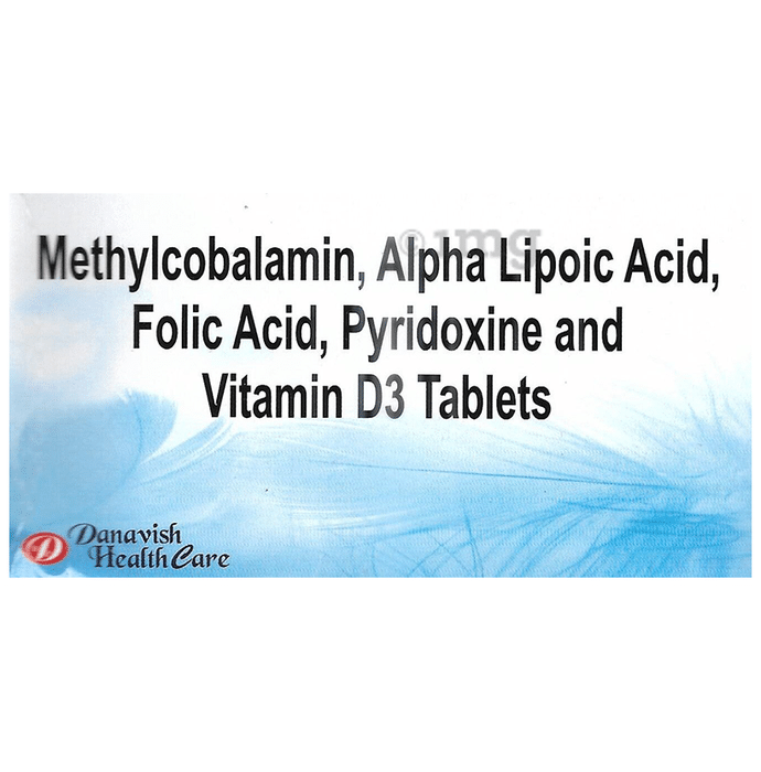 Danavish Methylcobalamin+Alpha Lipoic Acid+Folic Acid+Pyridoxine Hydrochloride+Vitamin D3 Tablet