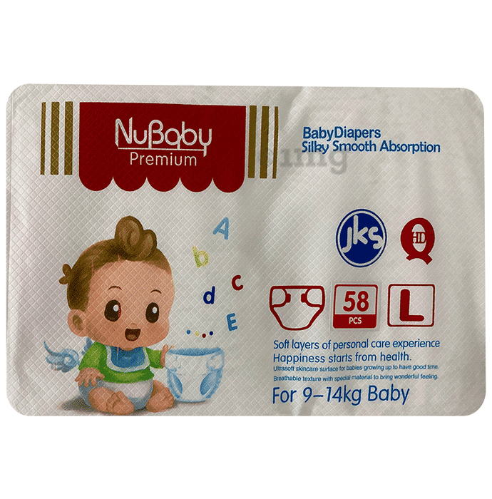 Nubaby Premium Silky Smoth Absorption Baby Diaper Large