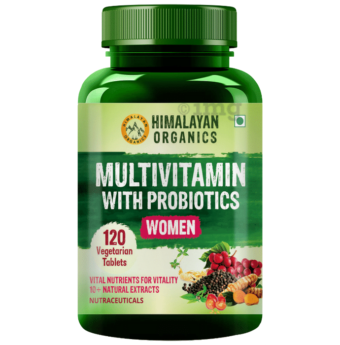 Himalayan Organics Multivitamin with Probiotics for Women | Veg Tablet for Skin, Digestion, Energy & Gut Health for Women