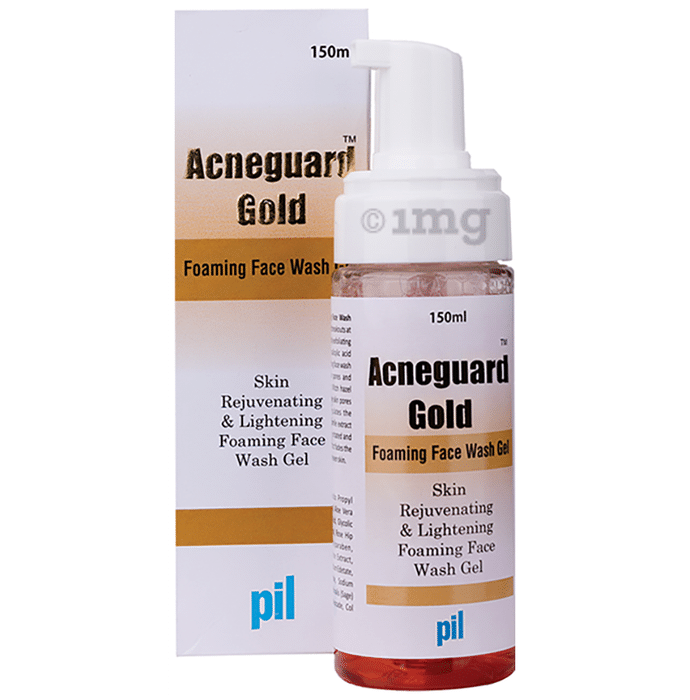 PIL Acneguard Gold Foaming Face Wash Gel - Clears Acne, Pimples & Clogged Pores - 100% Natural Ingredients