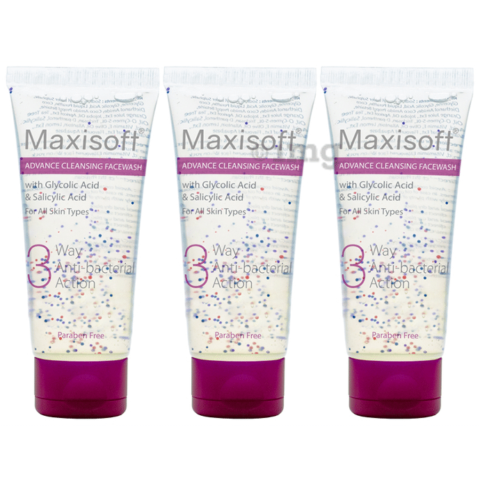 Maxisoft 3 Way Anti-Bacterial Action Advance Cleansing Face Wash (100ml Each)