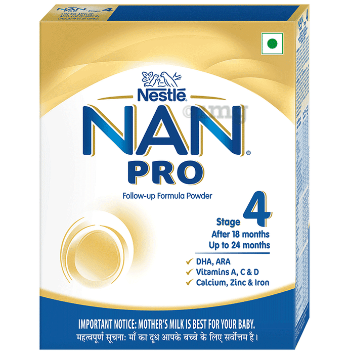 Nestle Nan Pro 4 Follow-Up Formula |  Powder with DHA, ARA, Vitamins, Calcium, Zinc & Iron