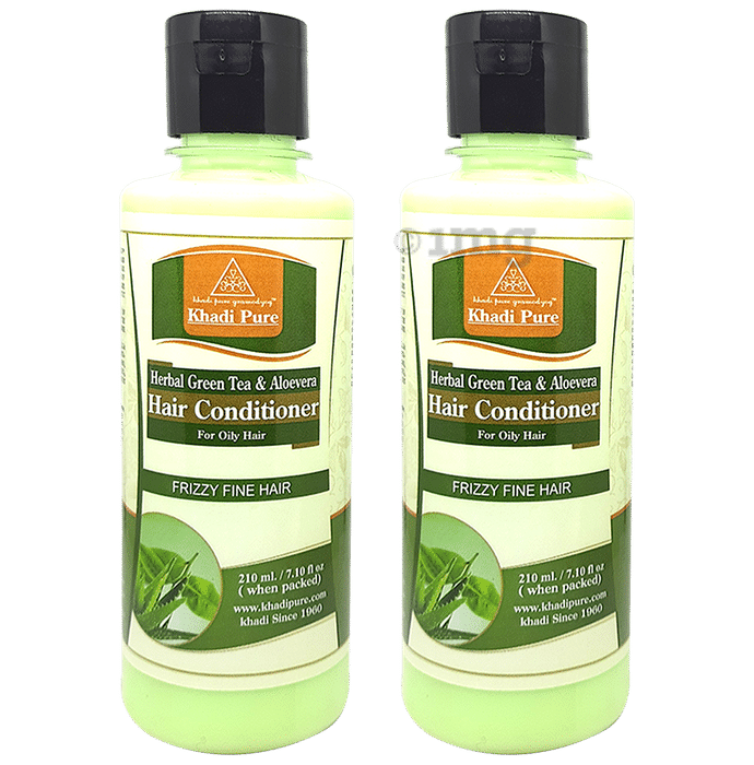 Khadi Pure Herbal Green Tea & Aloevera Hair Conditioner (210ml Each)