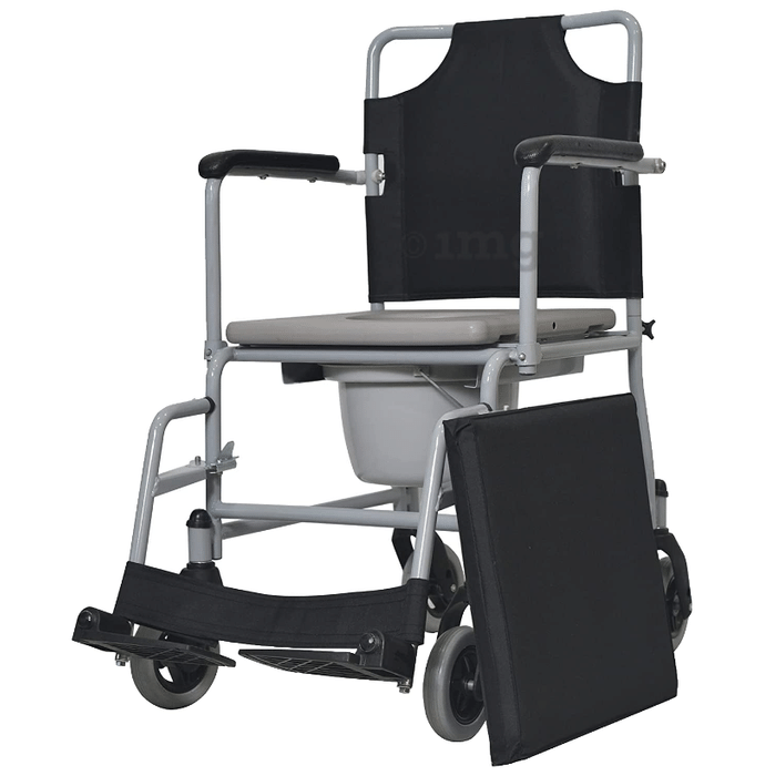 Entros Elev1 Commode Wheelchair with Adjustable Arm Rest (Attendant Propelled)