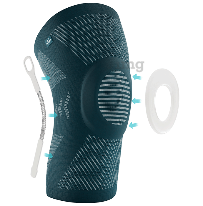 Tynor D 07 Knee Cap with Patellar Ring Sea Green Blue & White Small