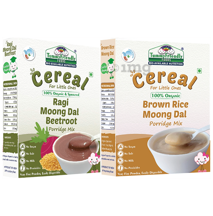 TummyFriendly Foods Stage 2 Cereal Porridge Mix (200gm Each) Ragi, Brown Rice