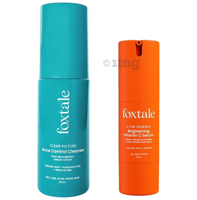 Foxtale  Acne Control Cleanser (100 ml) & Vitamin C Serum (30 ml)