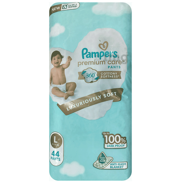 Pampers Premium Care Pants Diapers Size 4, 9-14kg with Stretchy Sides for  Better Fit 44pcs Online at Best Price | Baby Nappies | Lulu Qatar