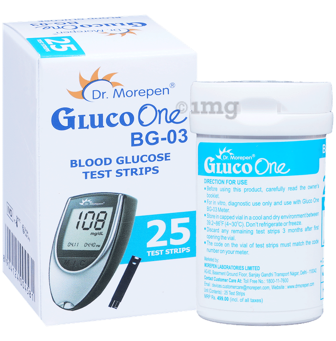 Dr Morepen Gluco One BG 03 Blood Glucose Test Strip (Only Strips)