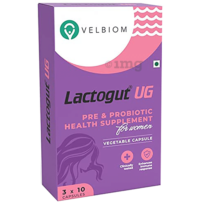 Velbiom Lactogut UG Pre & Probiotic Capsule for Women | Boosts Gut Health & Immunity