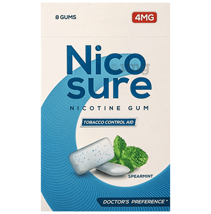 Nicosure 4mg Nicotine Polacrilex USP Gum Spearmint- Sugar Free