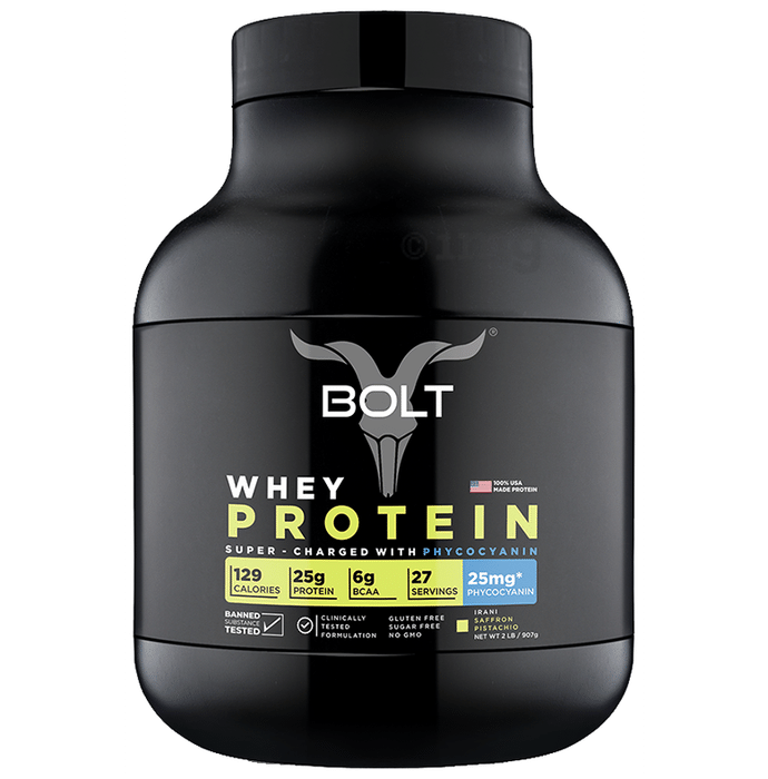 Bolt Whey Protein for Muscle Growth & Lean Muscle Mass | Flavour Powder Saffron Pistachio