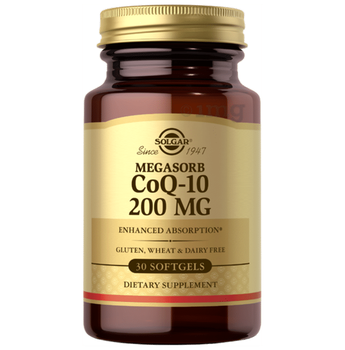 Solgar Megasorb CoQ 10 200mg Softgel | For Healthy Heart & Energy | Gluten & Dairy-Free