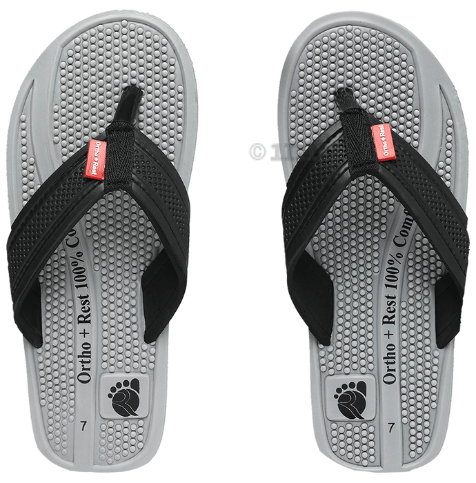 Ortho + Rest M10015 Cool Comfirt for Your Aching Feet Orthopedic Slippers for Men | Anti-Skid Flip Flops with Acupressure Massage Footbed | Extra Soft Size 7