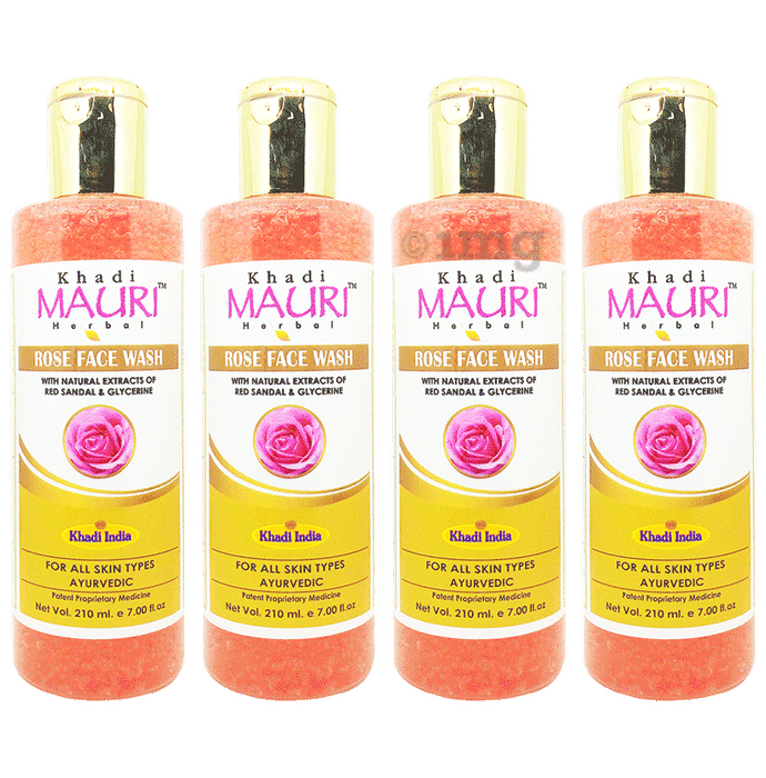 Khadi Mauri Herbal Rose Face Wash (210ml Each)