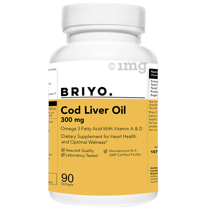 Briyo Cod Liver Oil Omega-3 Fatty Acids with Vitamin A & D