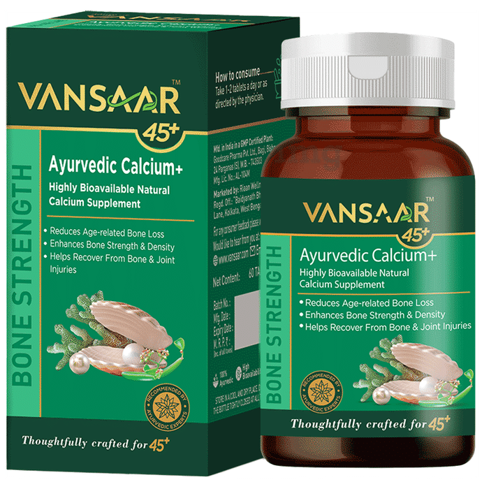 Vansaar Ayurvedic Calcium + Tablet | For Complete Bone Health & Joint Support