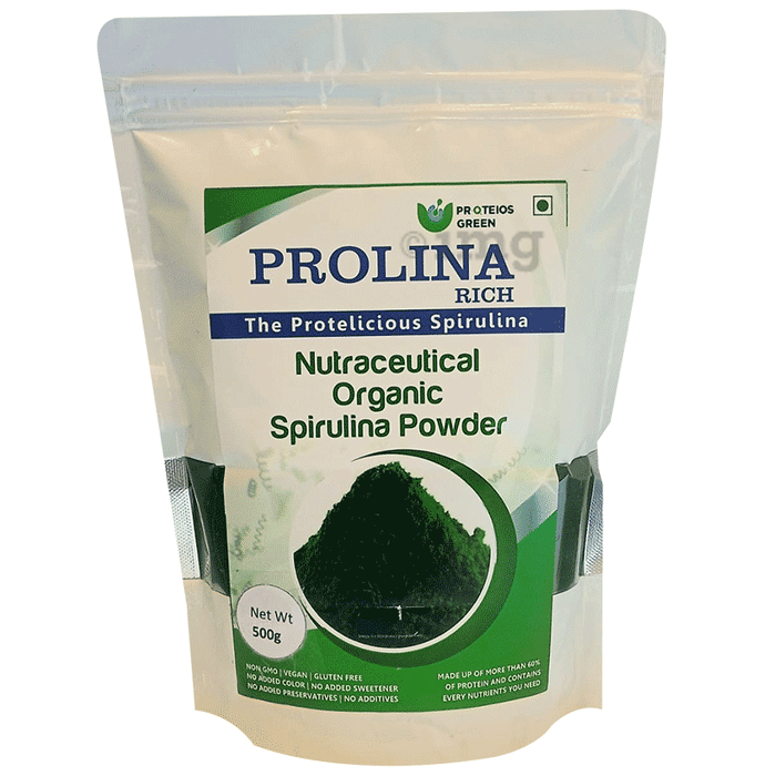 Prolina Rich Organic Spirulina Powder Buy packet of 500.0 gm Powder at