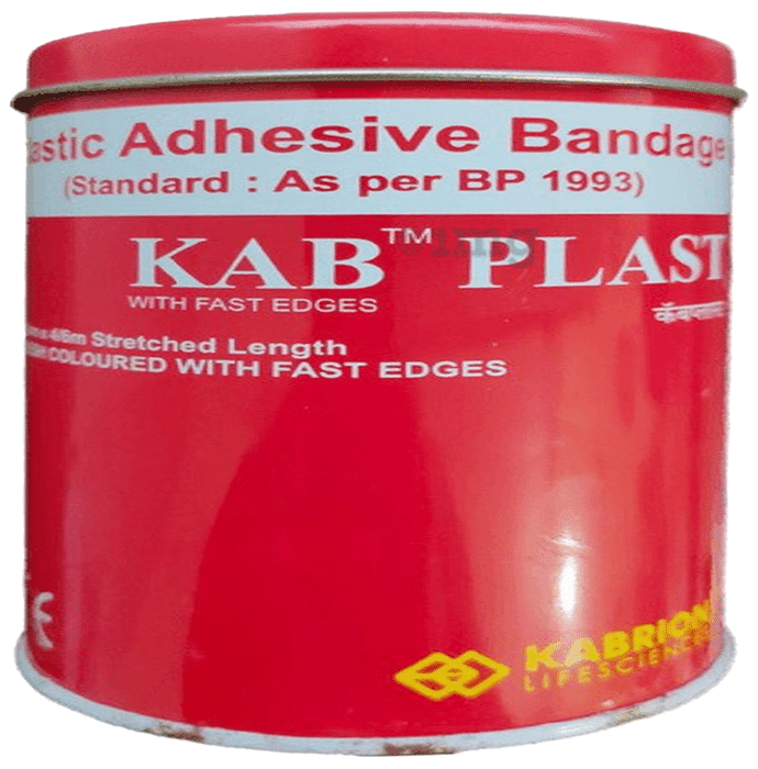Kabrion Kab Plast Elastic Adhesive Bandage B.P. 10 cm X 4/6 m Stretched Length