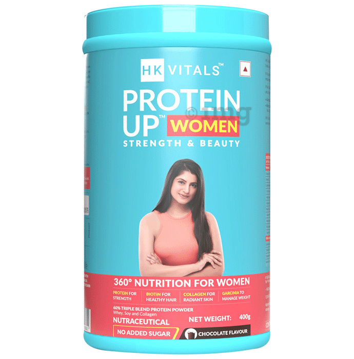 HK Vitals Protein Up Women | Powder with Whey Protein, Collagen & Biotin for Strength & Beauty