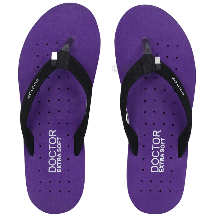 Doctor Extra Soft Ortho Care Orthopaedic Diabetic Pregnancy Comfort Flat Flipflops Slippers For Women 3 Purple