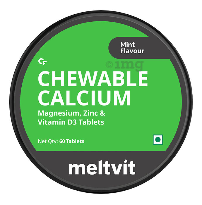 Meltvit Chewable Calcium Tablet Mint Buy jar of 60.0 Chewable Tablets