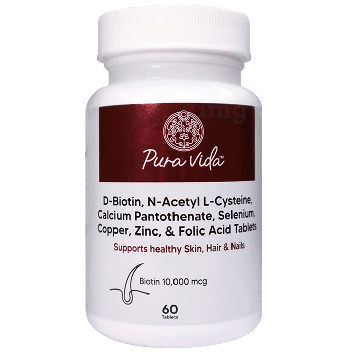 Pura Vida Biotin 10000 mcg Tablet