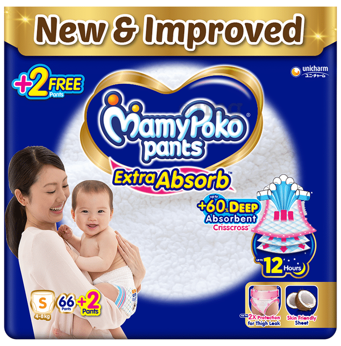 MamyPoko Extra Absorb Upto 60% deep Absorbent Crisscross Diaper Small