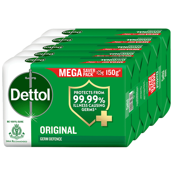Dettol Original Germ Defence Bathing Soap Bar (150gm Each)