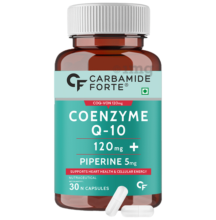 Carbamide Forte Coenzyme Q10, 120mg + Piperine 5mg Capsule