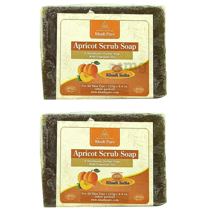 Khadi Pure Apricot Scrub Soap (125gm Each)