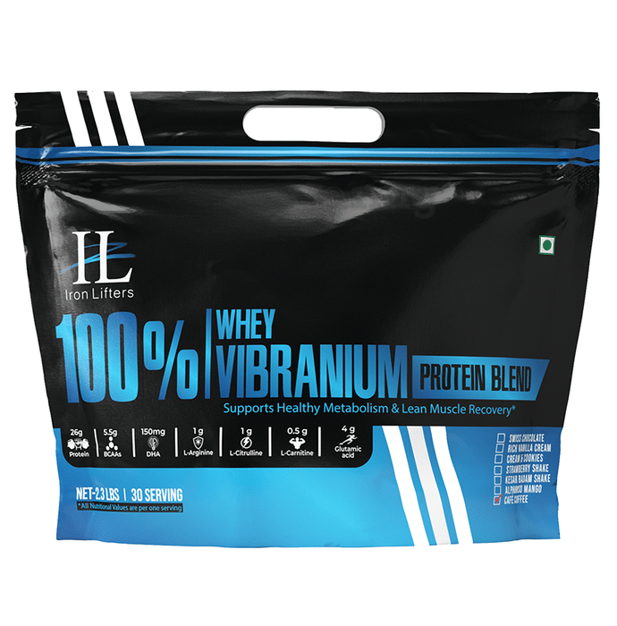Iron Lifters 100% Whey Vibranium Protein Blend Powder Cafe Cofffee