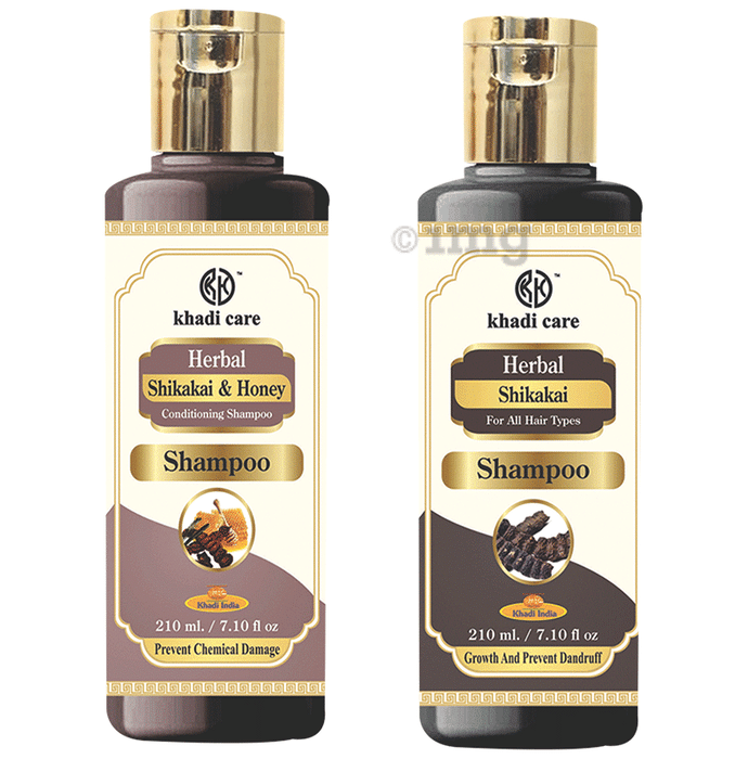 Khadi Care Shikakai & Honey Shampoo & Shikakai Shampoo (210ml Each)