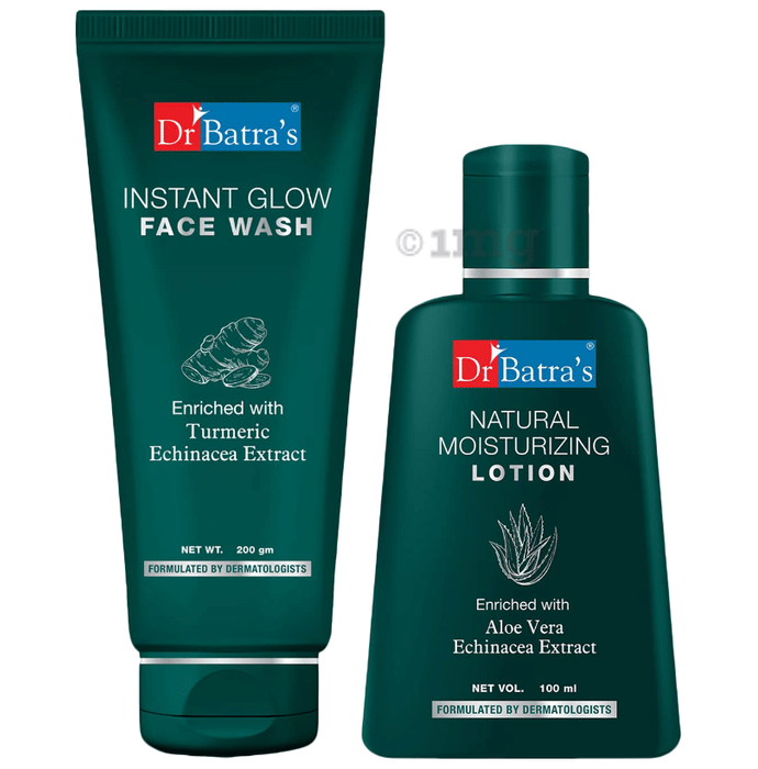 Dr Batra's Combo Pack of Instant Glow Face Wash 200gm and Natural Moisturizing Lotion 100ml