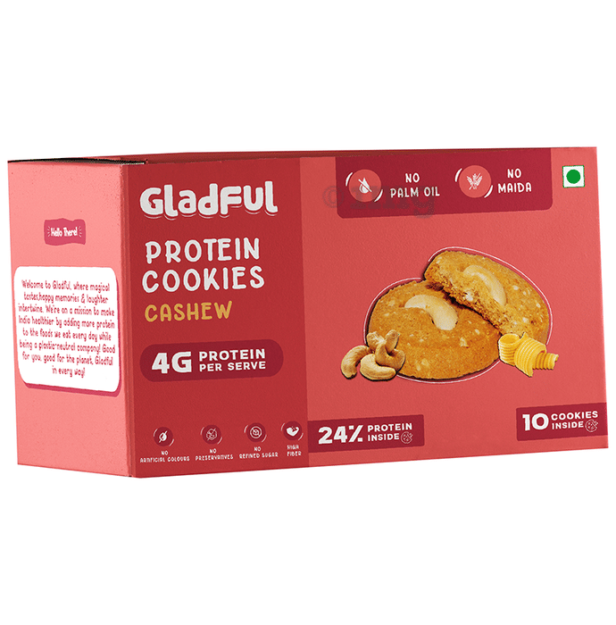Gladful Protein Cookies (10 Each) Cashew Buy packet of 1.0 Pack at