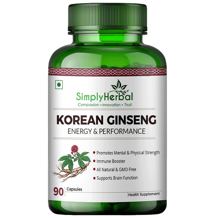 Simply Herbal Korean Ginseng  Vegetarian Capsules