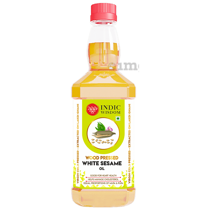 Indic Wisdom Wood Pressed White Sesame Oil (Cold Pressed - Extracted on Wooden Churner)