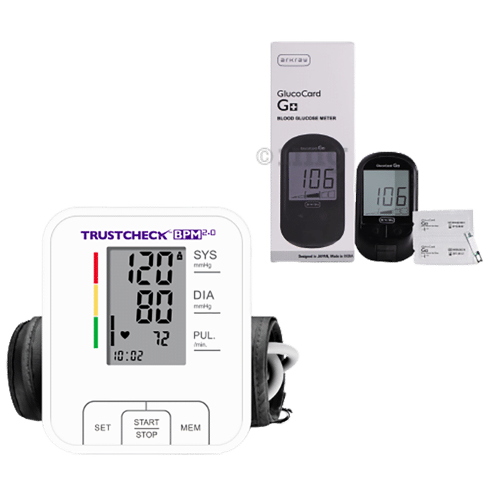 Arkray A90046G+ Combo Pack of Trustcheck BPM 2.0 & Glucocard G+ Kit White