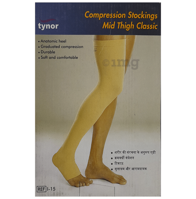 Tynor I 15 Compression Stocking Mid Thigh Open Toe