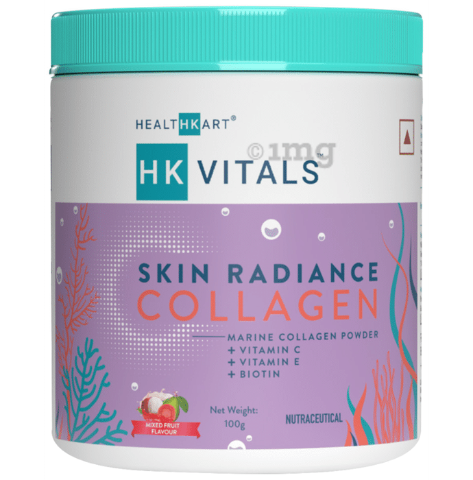 Healthkart HK Vitals Skin Radiance Skin Collagen | Powder with Vitamin C, E & Biotin | Mixed Fruit