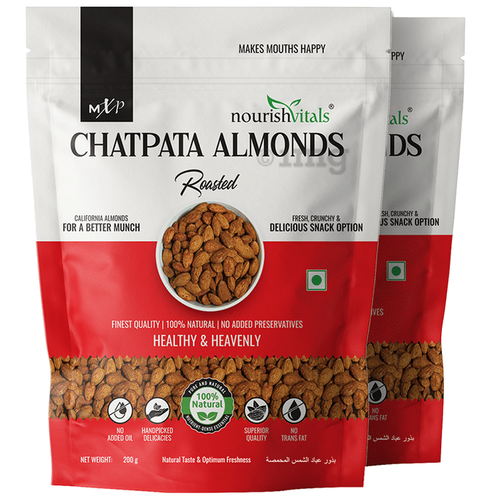 NourishVitals Chatpata Rosted Almonds Dry Fruits (200gm Each)