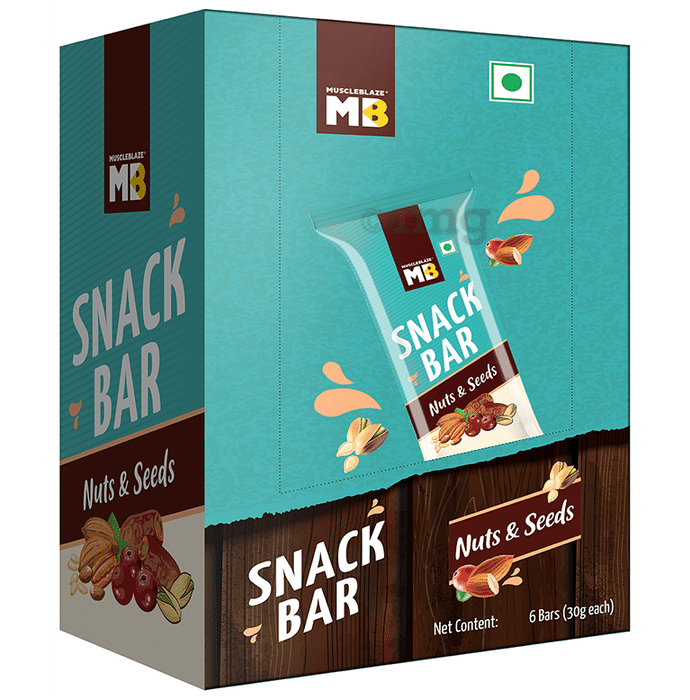 MuscleBlaze Snack Bar (30gm Each) Nuts & Seeds