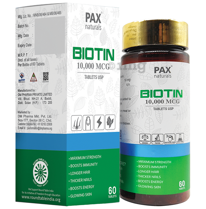 Pax Naturals Biotin 10000mcg Tablet
