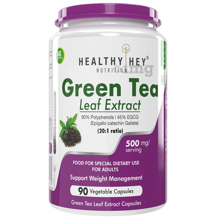 HealthyHey Green Tea Leaf Extract 90% Polyphenols & 45% EGCG Vegetable Capsule