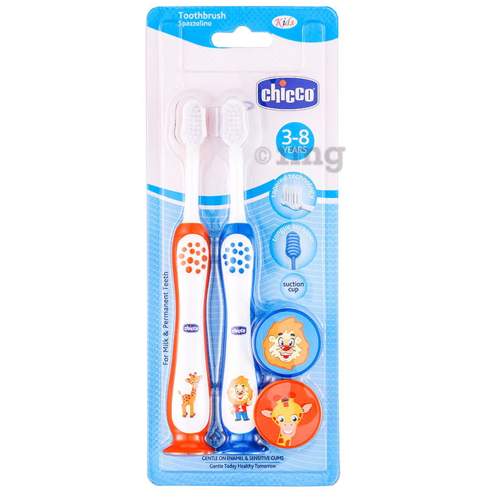 Chicco Toothbrush Set Blue + Orange