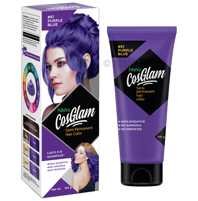 Nisha Cosglam Semi Permanent Hair Color Purple Blue