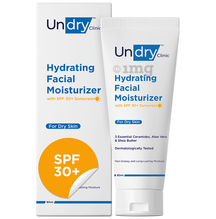Undry Hydrating Facial Moisturizer with SPF 30+ Sunscreen