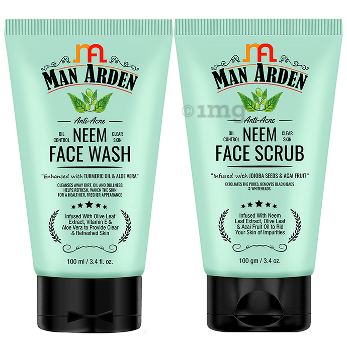 Man Arden Combo Pack of Neem Face Scrub 100gm & Face Wash 100ml