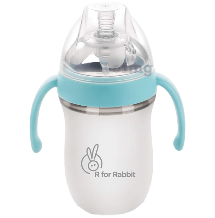 R for Rabbit First Feed Silicon Feeding Bottle Blue