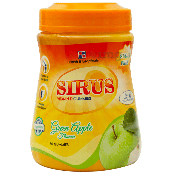 Sirus Vitamin D Gummy Green Apple Sugar Free